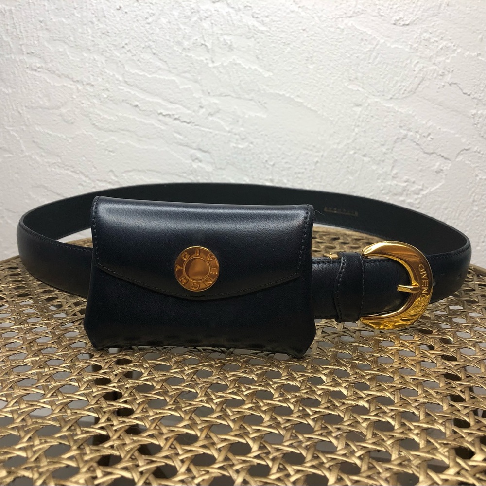 Givenchy Vintage Mini Pocket Pouch Navy Belt